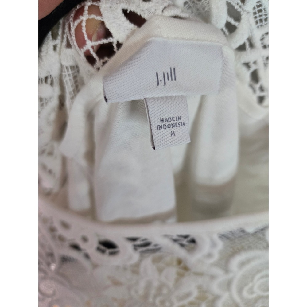 J. Jill White Lace Long-Sleeve Lace Blouse - Picture 4 of 6